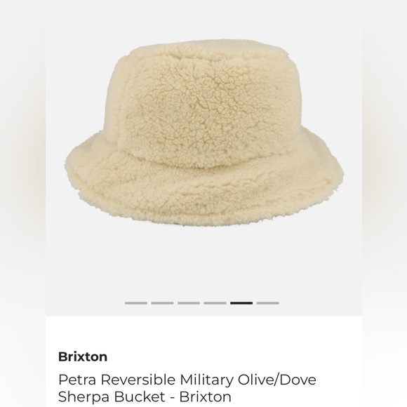 Brixton reversible olive green sherpa bucket hat- XS/S - Picture 5 of 6